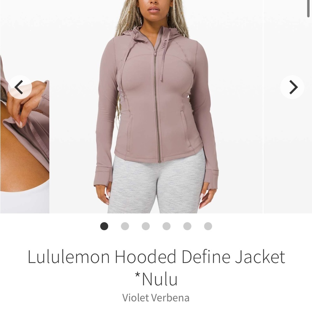 Lululemon Hooded Define Jacket size 2 violet verbena